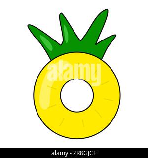 Ananas anello gonfiabile per piscina o spiaggia, illustrazione vettoriale Illustrazione Vettoriale