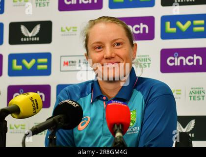 21st giugno 2023, Nottingham, Regno Unito. Trent Bridge Cricket Stadium, Nottingham, Regno Unito. 22-26 giugno 2023. Inghilterra Ladies v Australia Ladies in the Ashes Cricket Test Match. Mercoledì - Australia Training e Inghilterra / Australia Press Conferences. Foto di Alyssa Healy (Australia): Notizie dal vivo di Mark Dunn/Alamy Foto Stock