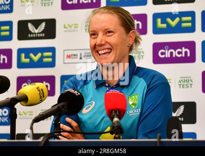 21st giugno 2023, Nottingham, Regno Unito. Trent Bridge Cricket Stadium, Nottingham, Regno Unito. 22-26 giugno 2023. Inghilterra Ladies v Australia Ladies in the Ashes Cricket Test Match. Mercoledì - Australia Training e Inghilterra / Australia Press Conferences. Foto di Alyssa Healy (Australia): Notizie dal vivo di Mark Dunn/Alamy Foto Stock