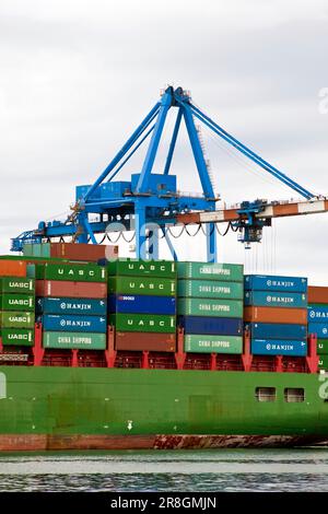 China Shipping Line, porto navale, Genova, Italia Foto Stock