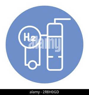 Icona della linea di colore Production H2. Energia di idrogeno. Elemento vettoriale isolato. Pittogramma a contorno per pagina web, app mobile, promo Illustrazione Vettoriale