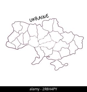 Mano disegnata doodle mappa di Ucraina Illustrazione Vettoriale