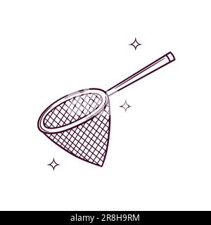 Reti da pesca disegnate a mano. Illustrazione dello schizzo vettoriale di Doodle Illustrazione Vettoriale