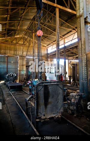 Officina meccanica. Eritrean Railways. Da Asmara a Massawa. Eritrea Foto Stock