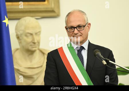 Roma, Italia. 21st giugno, 2023. Roma - incontro con il Presidente della Repubblica Federativa del Brasile Luiz Inacio Lula da Silva e il sindaco di Roma Roberto Gualtieri, 21 giugno 2023, Sala della Protomoteca, Roma, Italia. Editoriale solo uso Credit: Independent Photo Agency/Alamy Live News Foto Stock