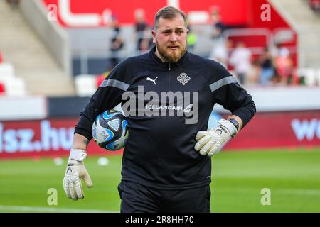 Budapest, Ungheria. 19th giugno, 2023. Budapest, Ungheria, 19st 2023 giugno: Membri della squadra islandese durante il gioco di incontro nazionale Under 21 tra Ungheria e Islanda alla Venue Bozsik Arena di Budapest, Ungheria. (Gabor SAS/SPP) Credit: SPP Sport Press Photo. /Alamy Live News Foto Stock