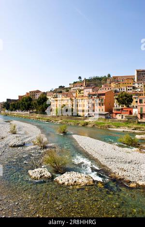 Roia River. Ventimiglia. Liguria. Italia Foto Stock