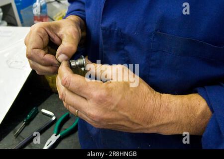 Officina. Museo dello scooter e della Lambretta. Rodano. Provincia di Milano. Italia Foto Stock