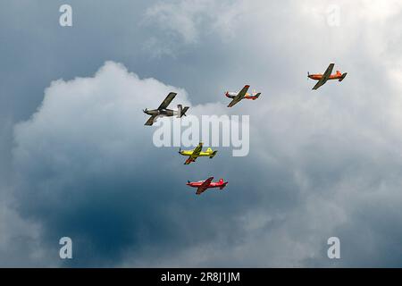 Pilatus. Airshow Cielo aperto. Locarno. Svizzera Foto Stock