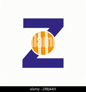 Logo Cricket sul concetto lettera Z. Simbolo del Cricket Club Illustrazione Vettoriale