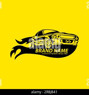 Vettore astratto muscolo auto etichetta vettore logo Illustrazione Vettoriale