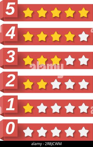 Set di stelle di valutazione, illustrazione del vettore eps10 Illustrazione Vettoriale