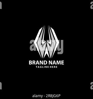 Initilla lettera WW moderno logo design alla moda Illustrazione Vettoriale