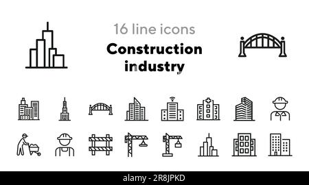 Icone del settore edile Illustrazione Vettoriale