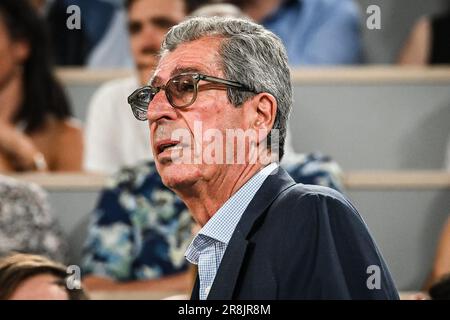 Parigi, Francia. 15th giugno, 2023. Patrick BALKANY durante il campionato francese, Betclic Elite Basketball match, Playoff, finale match 3, tra Metropoliti 92 (Boulogne - Levallois) e COME Monaco il 15 giugno 2023 allo stadio Roland-Garros a Parigi, Francia - Foto Matthieu Mirville/DPPI Credit: DPPI Media/Alamy Live News Foto Stock