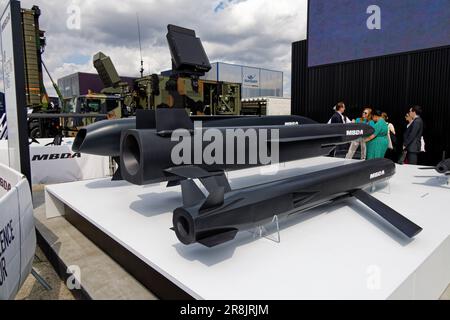 Parigi-le Bourget, Francia. 21st giugno, 2023. MBDA al 54th° Salone Internazionale dell'aria di Parigi, Francia. Apertura dell'edizione 54th del Salone Internazionale dell'Aeronautica e dello spazio dal 19 al 25 giugno 2023 a Parigi-le Bourget, Francia. Credit: Bernard Menigault/Alamy Live News Foto Stock