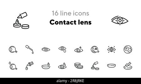 Icone delle lenti a contatto Illustrazione Vettoriale