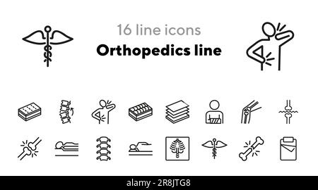 Icone delle linee ortopediche Illustrazione Vettoriale