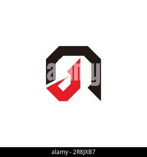 lettera nj strato geometrico semplice vettore logo Illustrazione Vettoriale