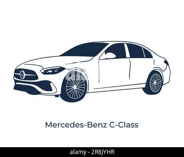 Sagome vettoriali, icone delle auto del marchio Mercedes Illustrazione Vettoriale