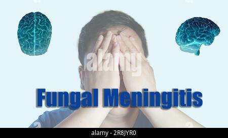 Sfondo di meningite fungina, sintomi di meningite, meningite batterica Foto Stock