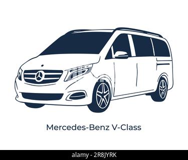 Sagome vettoriali, icone delle auto del marchio Mercedes Illustrazione Vettoriale