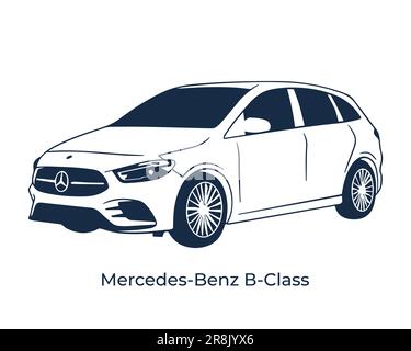 Sagome vettoriali, icone delle auto del marchio Mercedes Illustrazione Vettoriale