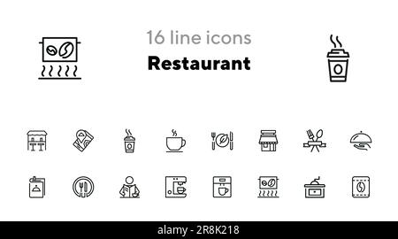 Ristorante le icone Illustrazione Vettoriale