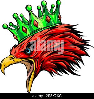 Mascot con aquila americana incoronata. illustrazione vettoriale Illustrazione Vettoriale