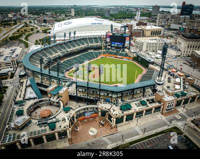 Comerica Baseball Stadium a Detroit vista aerea - DETROIT, USA - 13 GIUGNO 2023 Foto Stock