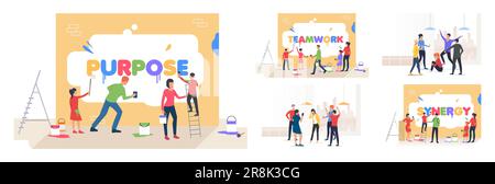 Set di comunicazione positivo e negativo Illustrazione Vettoriale