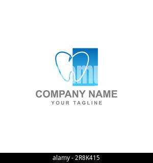 Dental Clinic Logo Design dentista Logo Tooth astratto lineare dentista stomatologia.EPS 10 Illustrazione Vettoriale