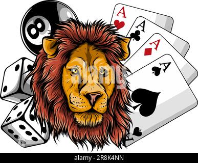 Logo Lion Bet disegno vettoriale tamplate del casino Illustrazione Vettoriale