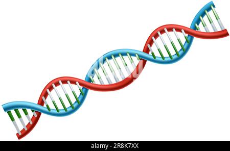 3d icona vettoriale realistica del dna. Concetto ed elemento mediale. Illustrazione Vettoriale