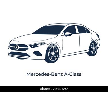 Sagome vettoriali, icone delle auto del marchio Mercedes Illustrazione Vettoriale