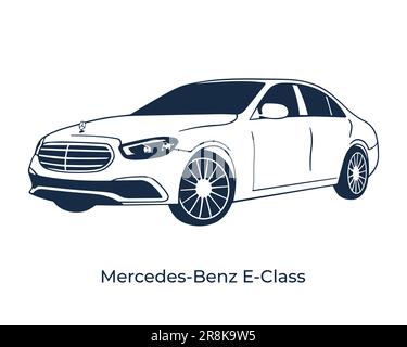 Sagome vettoriali, icone delle auto del marchio Mercedes Illustrazione Vettoriale