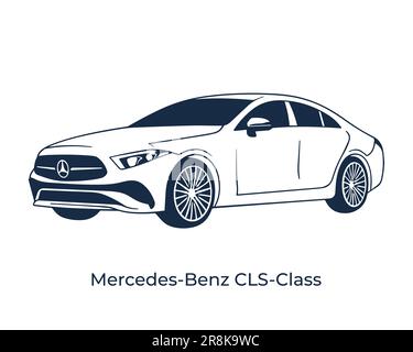 Sagome vettoriali, icone delle auto del marchio Mercedes Illustrazione Vettoriale