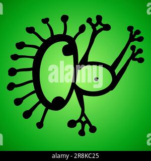 Schizzò doodle alieno mano disegnato inchiostro linea vettore arte isolato. Illustrazione Vettoriale