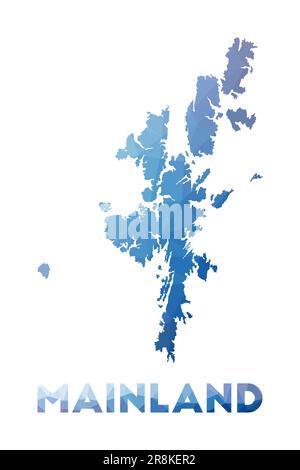 Mappa poly bassa del continente. Illustrazione geometrica dell'isola. Mappa poligonale continentale. Tecnologia, Internet, concetto di rete. Illustrazione vettoriale. Illustrazione Vettoriale