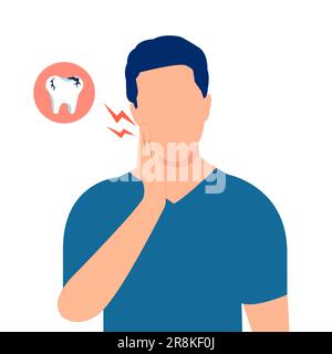 Vettore di un giovane con un mal di denti Illustrazione Vettoriale