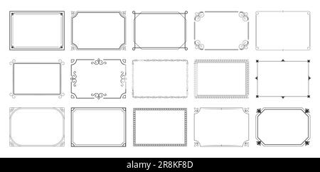 Set di cornici calligrafici vintage vettoriale