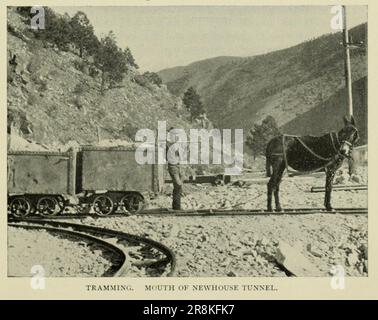 Tramming dall'articolo The Newhouse Tunnel [Argo Tunnel] a Idaho Springs, Colorado USA di Arthur Lakes dalla rivista Engineering MAGAZINE DEDICATA AL PROGRESSO INDUSTRIALE Volume X ottobre 1896 NEW YORK The Engineering Magazine Co Foto Stock