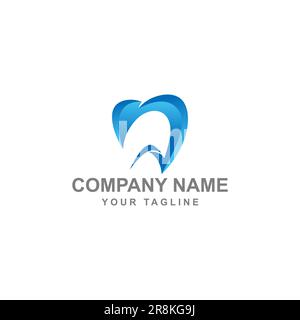 Dental Clinic Logo Design dentista Logo Tooth astratto lineare dentista stomatologia.EPS 10 Illustrazione Vettoriale