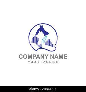 Logo veterinario, logo gatto e cane, PET Care, logo veterinario Clinic.EPS 10 Illustrazione Vettoriale