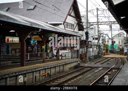 Stazione di Enoshima, Prefettura di Kanagawa, Giappone Foto Stock