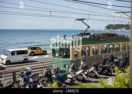 Enoshima Electric Railway, Prefettura di Kanagawa, Giappone Foto Stock