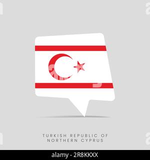 Icona della chat della bolla della bandiera della Repubblica turca di Cipro del Nord Illustrazione Vettoriale