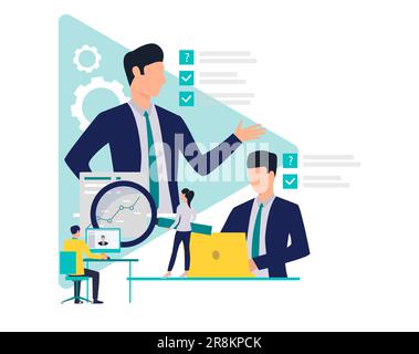 Uomini d'affari che lavorano e che danno compiti Illustrazione Vettoriale