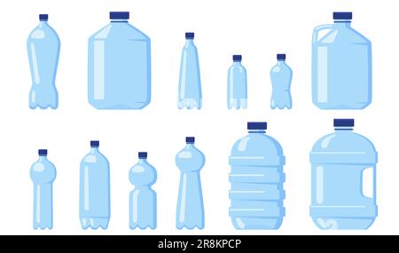 Varie bottiglie di plastica dell'acqua Illustrazione Vettoriale