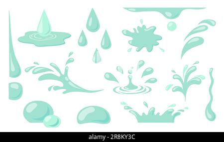 Set di forme per spruzzi d'acqua Illustrazione Vettoriale